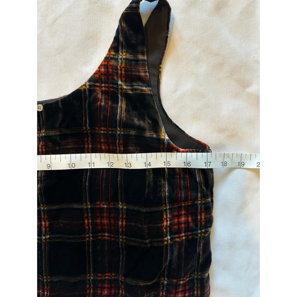 Women's J.Crew Tank Top, 6P, Black and Red Plaid Velvet Keyhole NWT - Picture 8 of 10